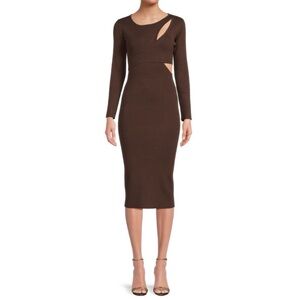 NWT LEA & VIOLA CUTOUT MIDI SWEATER DRESS SIZE L